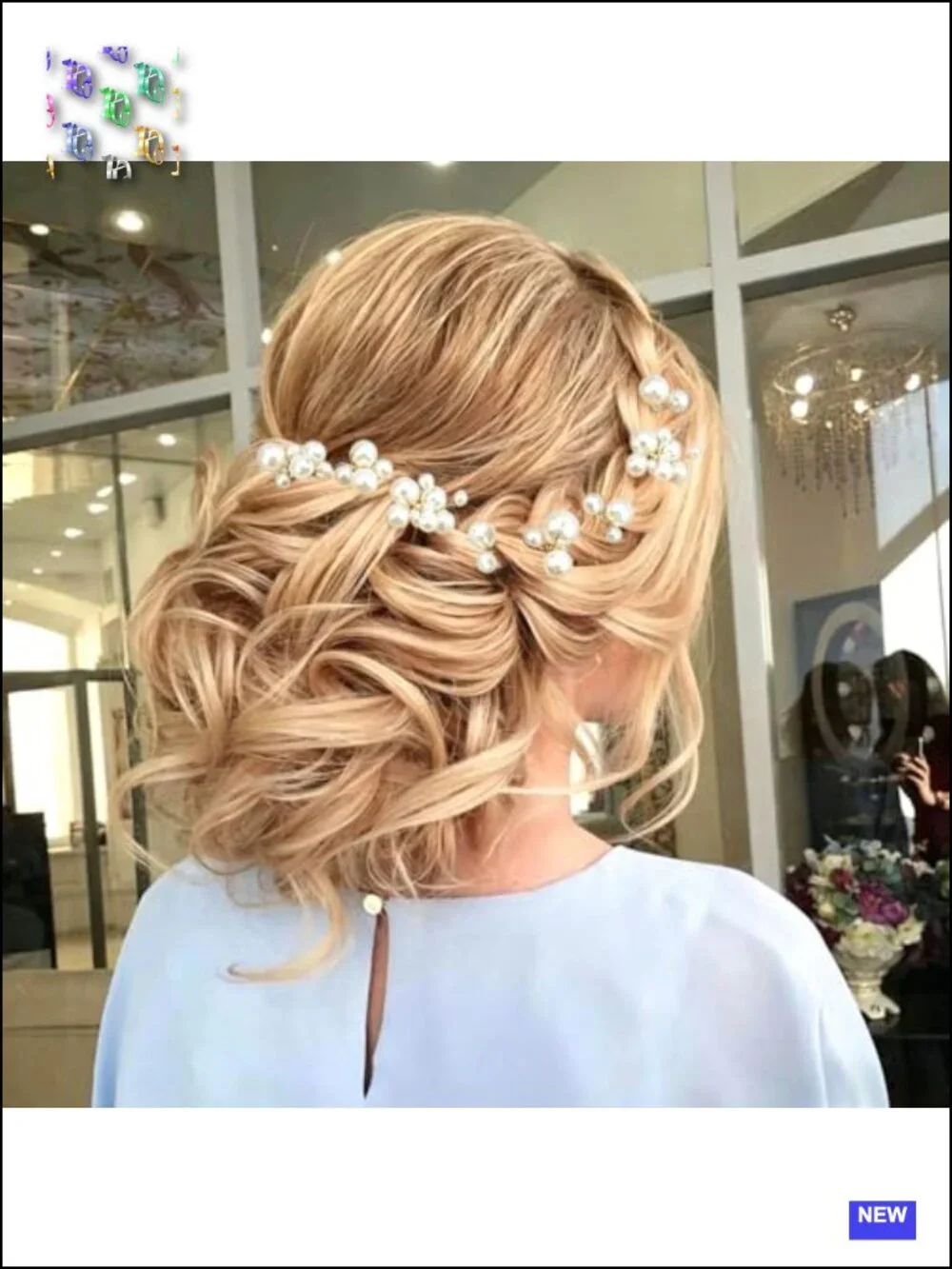 9 Pack Pearl Hair Pins U-Shaped Gold Hair Pins for Women